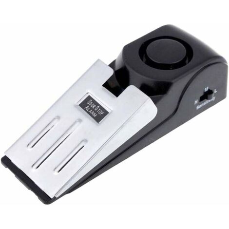 ZVD Mini vibrateur sans Fil déclenché Wedge en Forme de Porte Stopper Alerte Système de sécurité à Domicile Alarme de Porte Bloc Bloc de Blocage Noir (Pack de 1)