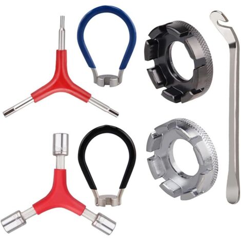 C Rayons de Vélo, 7 Pièces Tendeur Velo Outil Velo Clé de Roue de Vélo Demonte Pneu Velo pour Réparation du Tube de Vélo et Remplacement du Pneus de Vélo
 Cisea