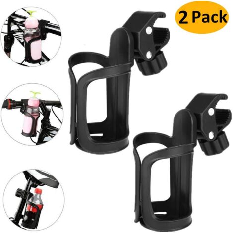 Bicycle Bottle Cages, 2 Pack 360 Degree Rotation Drink Water Cup Holder Universal Stroller Cup Holders for Bikes, Mountain Bikes, Strollers and Wheelchair (1/5)