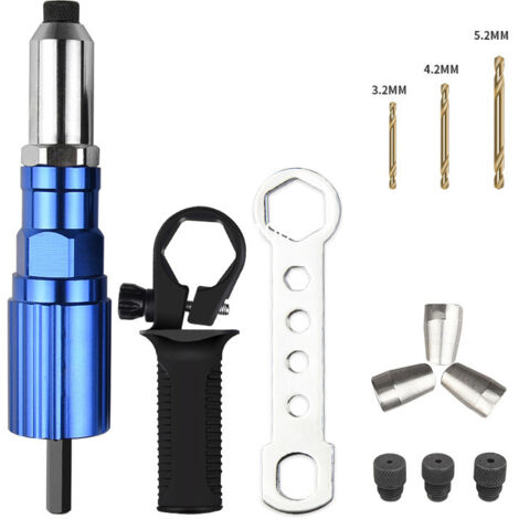 Pistolet à Riveter sans Fil - 3 Embouts Torsadés, 4,8x150 mm, pour Rivets - Outil Électrique (1/5)