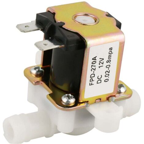 ZVD Vanne électromagnétique en plastique DC12V OD12mm Interrupteur de débit d'entrée d'eau normalement fermé (1/4)