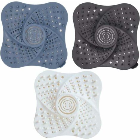 ZVD Couvercles de Drain de Douche, 3pcs Filtre Attrape Cheveux Douche Silicone Tube Drainer Attrape Cheveux Bouchon avec Ventouse pour Cuisine Salle de Bain Facile à Nettoyer (1/4)