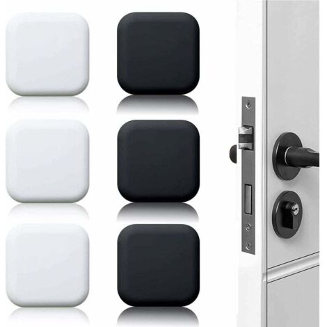 ZVD 6 Pièces Butée de porte murale noire/blanche adhésive 45mmx45mm Bloc porte Stop porte mural adhesif Butoir porte mural adhesif (1/4)