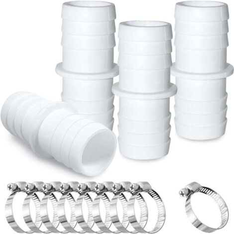 ZVD 4Pcs Raccord de Tuyau avec Colliers de Serrage, 38 mm vers 38 mm Adaptateur Raccord Piscine, Adaptateur de Tuyau de Piscine (1/4)