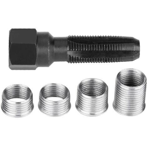 Kit de réparation de filetage de bougie d'allumage 14 mm – 5 pièces – Acier au carbone trempé – Installation facile pour moteur performant (1/5)