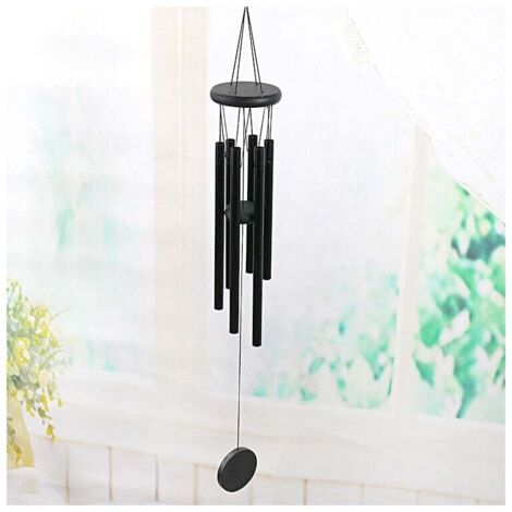 ZVD Noir - Carillon d'extérieur, grand carillon d'extérieur, merveilleux 6 tubes en aluminium, cadeau de consolation souvenir pour la , les amis, le jardin, le patio (1/4)