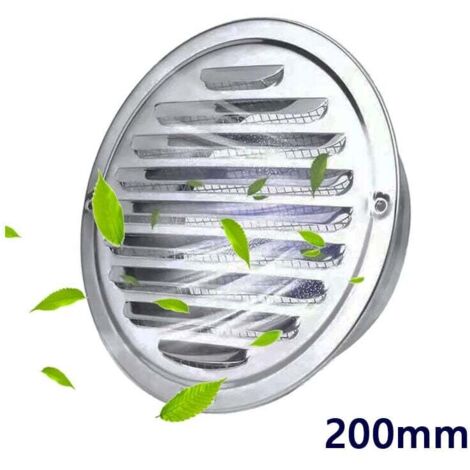 ZVD Grille de Ventilation en Acier Inoxydable- Grille d'aération avec Moustiquaire - Couvercle d'évacuation pour Cuisine Meubles Bouche(200mm) (1/4)
