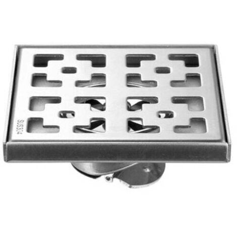 ZVD (10x10cm)Siphon douche à l'italienne Drain de sol Garden 304 en acier inoxydable Grand drain de sol extérieur (1/4)