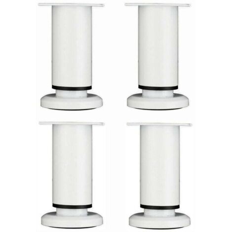 ZVD 4 Pièces Pieds de Meubles Réglables 12cm Blanc Jambe de Table Rond en Métal pour Canapé Armoire Lit avec Vis (1/4)