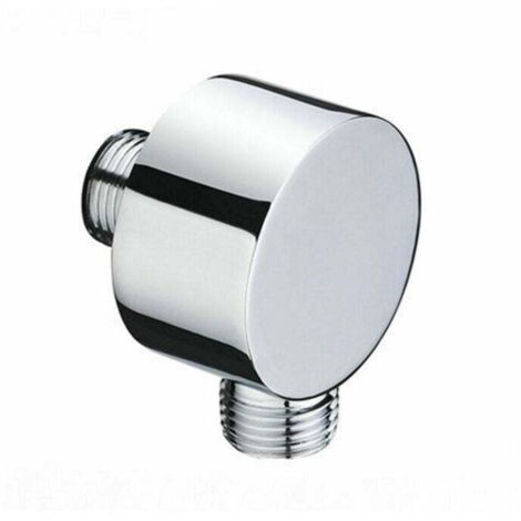ZVD BET Raccord de tuyau rond - Coude de raccordement mural chromé - - En laiton - Universel - 1/2" - Raccord à sable - Raccord mural de douche pour douchette à main (1/4)