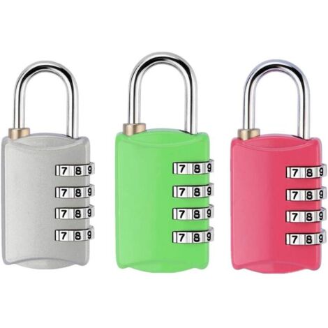 Piece Combination Padlock, 4 Digit Combination Padlock - Safe and anti-theft, made of zinc alloy - Ideal for schools, lockers, travel cases, toolboxes, bicycles, gates, etc. (1/5)
