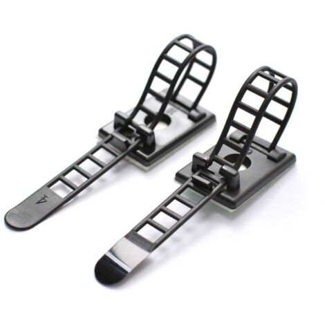 ZVD 50 attaches câbles adhésives avec fixation par vis - Clips de gestion des câbles et serre-câbles réglables en nylon - Organiseurs de câbles autocollants pour maison bureau et projets DIY (1/5)