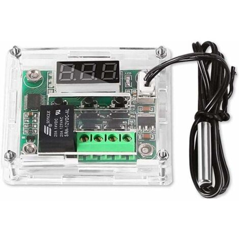 ZVD 1 Pièces Module régulateur de température 12 V avec boîtier,Module de Thermostat Numérique à Affichage XH W1209 avec Sonde NTC Etanche