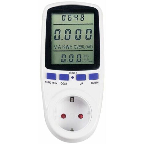 Prise Compteur d'Énergie Numérique, Consommation d'Énergie avec 7 Mode et l'écran LCD, Prise de Consommation Electrique Surveillance de l'Énergie pour les Gros Appareils Électriques 1604172mm,Arcencié (1/5)