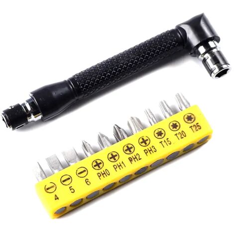 Jeu clés en forme L - 10 pièces - Embouts tournevis + tournevis Double tête - Kit outils main rotatifs (1/5)