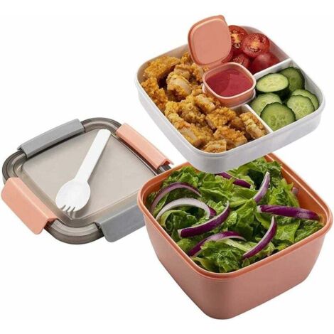 ZVD 1.1L-Lunch Box aveccompartiment de Subdivision,Boite Repas Adultes/Enfants,Bento Lunch Box Durable,Lunch Box Salade Boîtes Repas Micro Onde Pour Les voyages école/travail/pique-nique (pink) (1/4)