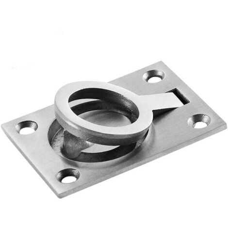 ZVD 2 pièces anneau de traction carré boucle de plancher marin couvercle de pont couvercle de trappe poignée d'accès 65x46mm (1/4)