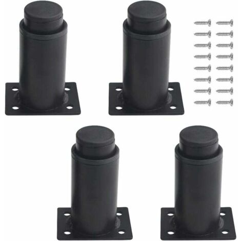 ZVD (8 à 12 cm, noir)Lot de 4 pieds de meubles réglables en métal robuste pour table, lit, canapé (1/4)