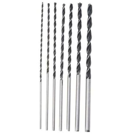 ZVD argent Forets Extra longs 7 pièces 4MM 5MM 6MM 7MM 8MM 10MM 12MM X 300MM forets à bois, 1V (1/4)