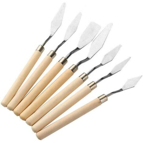 ZVD 7 PCS couteau peinture peinture a l'huile spatule peinture couteau peinture acrylique couteau de peintre peinture couteaux à palette de peinture (1/4)