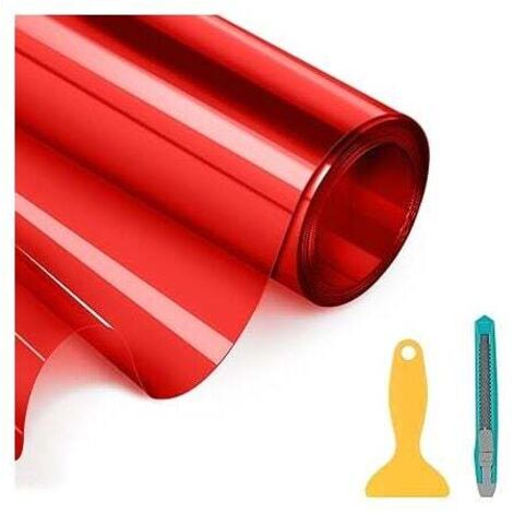 ZVD Imperméable Voiture Phare Film Film Teinté pour Phare de Voiture 200x30cm Rouge (1/4)