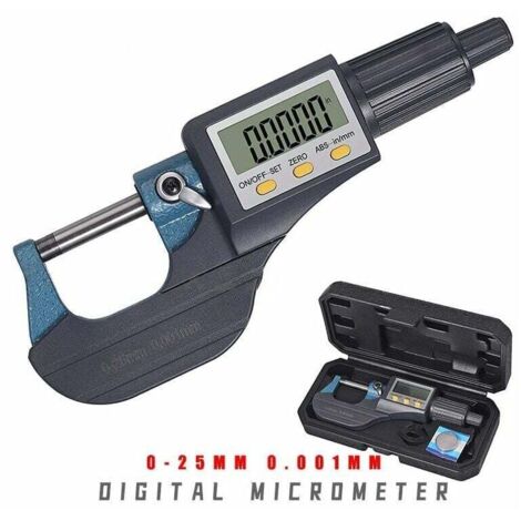 ZVD Micromètre électronique Micromètre Épaisseur de paroi Micromètre Micromètre numérique 0-25mm 0.001MM (1/4)