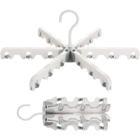 Heavy Duty Plastic Hangers, 18 Lined Garment Racks. Non-slip. Space saving, 360° swivel hook, suitable for towels, clothes, etc. Grey White (1/5)