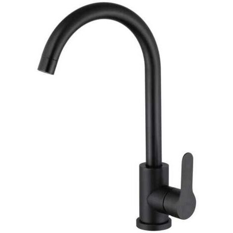 ZVD Robinet Lavabo Haut Pivotant à 360°, Robinet Lavabo Salle de Bain Monocommande avec Aérateur Démotable, Noir (1/4)