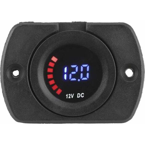 ZVD Compteur de tension PC retardateur d'écran coloré voltmètre marin noir fiable pour la Modification de véhicule de moto de bateau de voiture(With panel) (1/4)