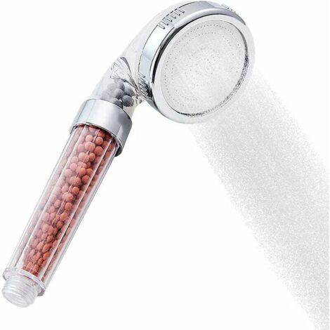 ZVD 3 Modes Ajustable Pommeau Filtre Douche Anti Calcaire Haute Pression Pommeau Douche Economiseur d'eau Remplaçable Système de Filtrage Lonique Douchette Douche Salle de Bain et wc (1/4)