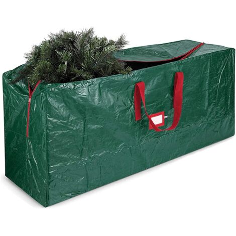 Artificial Christmas Tree Storage Bag, Garden Garbage Trash Bag Anti-UV Waterproof Large Zippered Bag with Carry Handles，Green1353468cm (1/5)