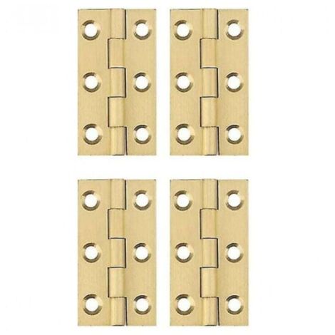 ZVD 4 pcs Charnière en cuivre - Mini charnières pliantes Charnière Home Hardware Cabinet Tiroir Charnière Charnières de porte, Doré (1/4)