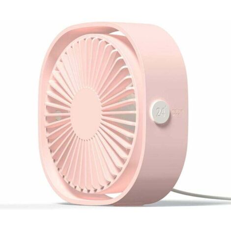 ZVD Ventilateur USB Mini Ventilateur Portable de Table Ventilateur Bureau Silencieux 3 Vitesses Réglable - Rose-Ensoleillé (1/4)
