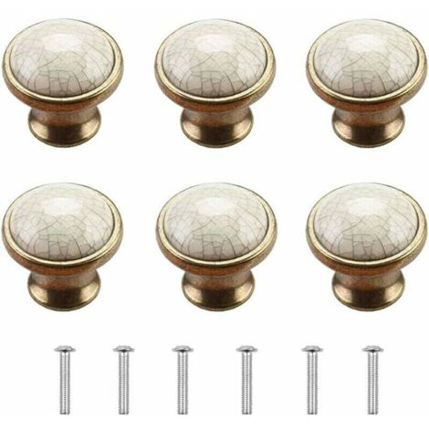 ZVD Bouton Meuble Boutons de Porte de Placard 6 Pièces Bouton de Meuble Porcelaine Bouton de Meuble Vintage Boutons Porte Bouton de Commode Boutons de Porte en Céramique Bouton de Porte Cuisine