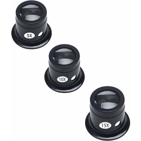 ZVD Loupe de Réparation de Montre,Loupe de Bijoutiers,Loupe Réparation Montre Outil Loupe pour Horloger,Horloger Oeil Oculaire Précision Mécanique Loupe,5X 10X 15X Montre Loupe Montre Lentille Outil,3