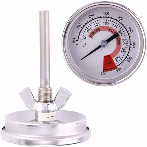 ZVD 1 Pcs Thermomètre de Four en Acier Inoxydable, Thermometre de Cuisson et Cuisine, thermomètre four à pizza,Thermomètre Barbecue pour BBQ, Gril, Fours à Pizza, Mesure de 75 à 300 °C / 150 à 600 ℉ (1/4)