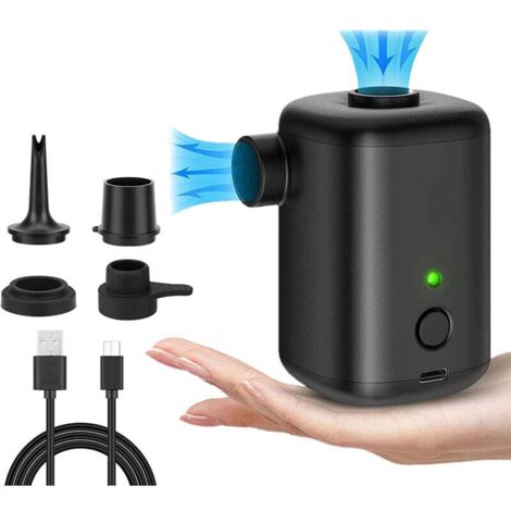 ZVD Pompe Electrique 2 en 1 Gonfleur et Degonfleur Portable sans Fil USB Rechargeable, Mini Pompe à Air avec 4 Embouts pour Le Matelas,Camping Coussin,Bateau,Anneau de Natation (1/4)