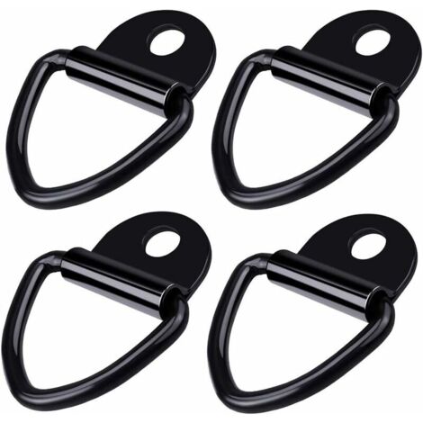 ZVD 4 pièces Crochets d'Arrimage Anneaux d'Amarrage en D Crochet V-Ring Attaches Anneau de Ttraction Fixation en Acier Inoxydable pour Kayaks Bateaux Canoë Pendentifs Remorques Pickups Camions Autos J (1/4)