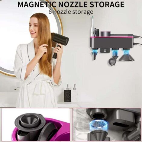 Rhinocerosdance Porte Sèche Cheveux Support De Sèche Cheveux Mural En Aluminium Support De Câble Pour Cuisine Salle De Bain Accessoires De Salle De Bain(Or