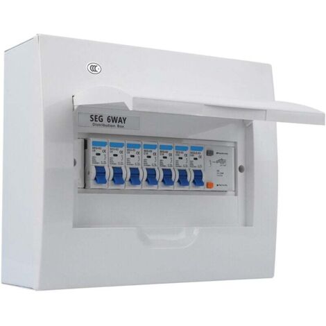 Small 6-Way Earth Leakage Protection Circuit Breaker, 63A 30mA RCd4MCB (3 x 6a2 x16a1 x 32A) (1/4)