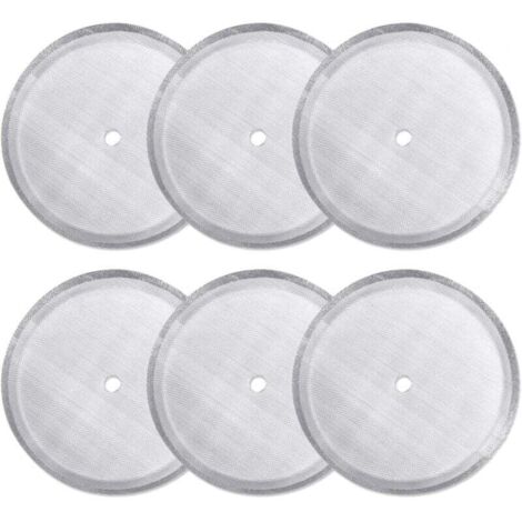 Lot de 6 filtres de rechange réutilisables en acier inoxydable pour cafetière à piston universelle 1 000 ml/8 tasses