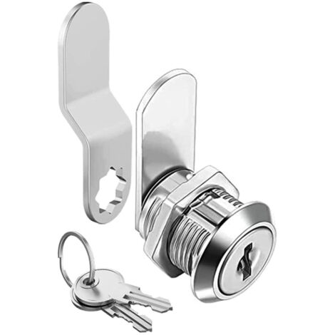 Trimec – Serrure boîte aux lettres 16mm – Verrou de sécurité en alliage de zinc – Finition chromée – 2 clés incluses – Pour armoires et boîtes à outils