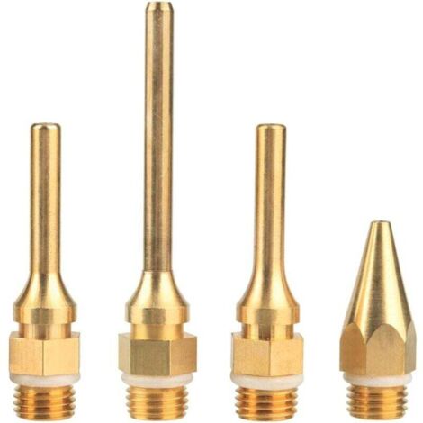 Ensemble de 4 buses de pistolet à colle en cuivre interchangeables avec diamètre de filetage de 10,8 mm, adapté aux outils de pistolet à colle chaude (1/4)