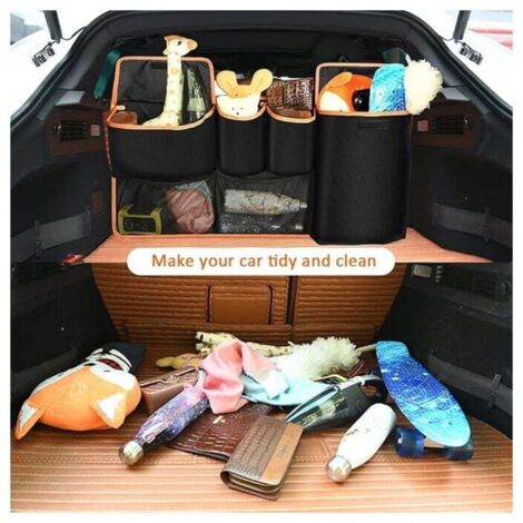 Organiseur De Coffre De Voiture WEGREAT 30x17x29cm En Feutre - Sac Rangement Voiture Avec Compartiments