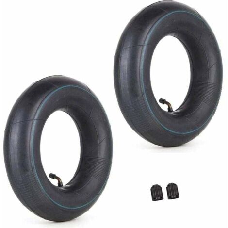 Lot de 2 chambres à air 4.00/3.50-6 350/400-6 3.50-6 4.00-6 4.10-6 avec valve coudée TR87 - remplacement pour tondeuses à gazon, remorques de jardin, brouettes (1/4)