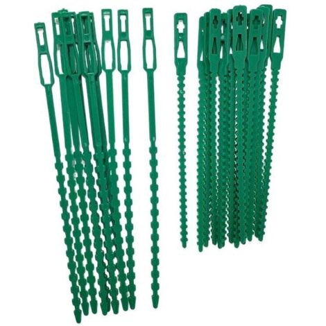 Attaches réglables pour plantes, lot de 200 – Attaches de jardin en plastique – Attaches de câble réutilisables pour plantes vertes et arbustes (1/4)