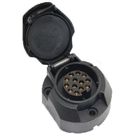Adaptateur 13 broches pour remorques et caravanes, connexion à vis, prise 13 broches, prise d'attelage de remorque pour camions, voitures, véhicules, 12 V… (1/4)