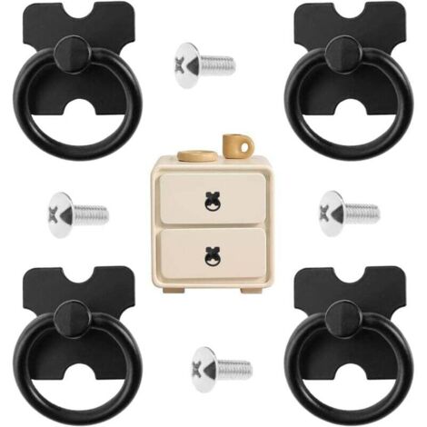 Poignées de tiroir et anneau de tirage, lot de 4 boutons de tiroir vintage, poignées décoratives antiques, boutons de porte d'armoire, poignée en alliage à trou unique pour armoire, armoire, commode, (1/4)