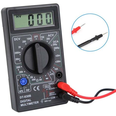 Digital Multimeter, DT-830B Multifunctional Portable LCD Digital Multimeter, Ammeter Volt Ohm Tester Voltmeter Ohmmeter Meter (1/4)