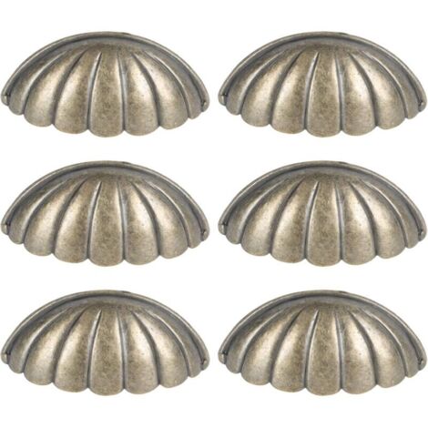 Lot de 6 boutons coquillages, style nautique, style vintage pour armoire, tiroir, placard, tiroirs, commode, cuisine, armoire, placard (1/4)